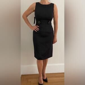 Tahari ASL Arthur Levine Women's Size 2 Black sleeveless dress Structured Career